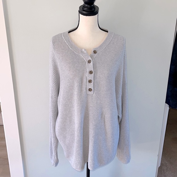 aerie | Sweaters | Aerie Oversized Henley Sweater | Poshmark
